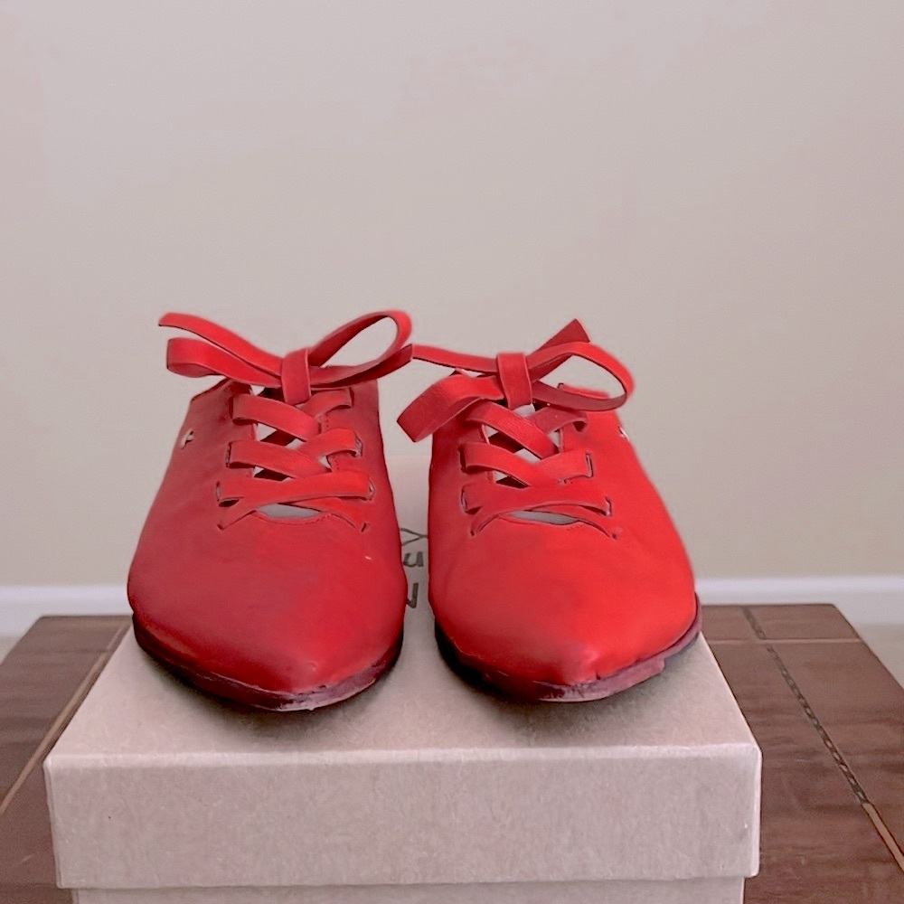 Gordon 1956 - Red Lace-Up Mules - 39 IT / fit a tad small / 8-8.5